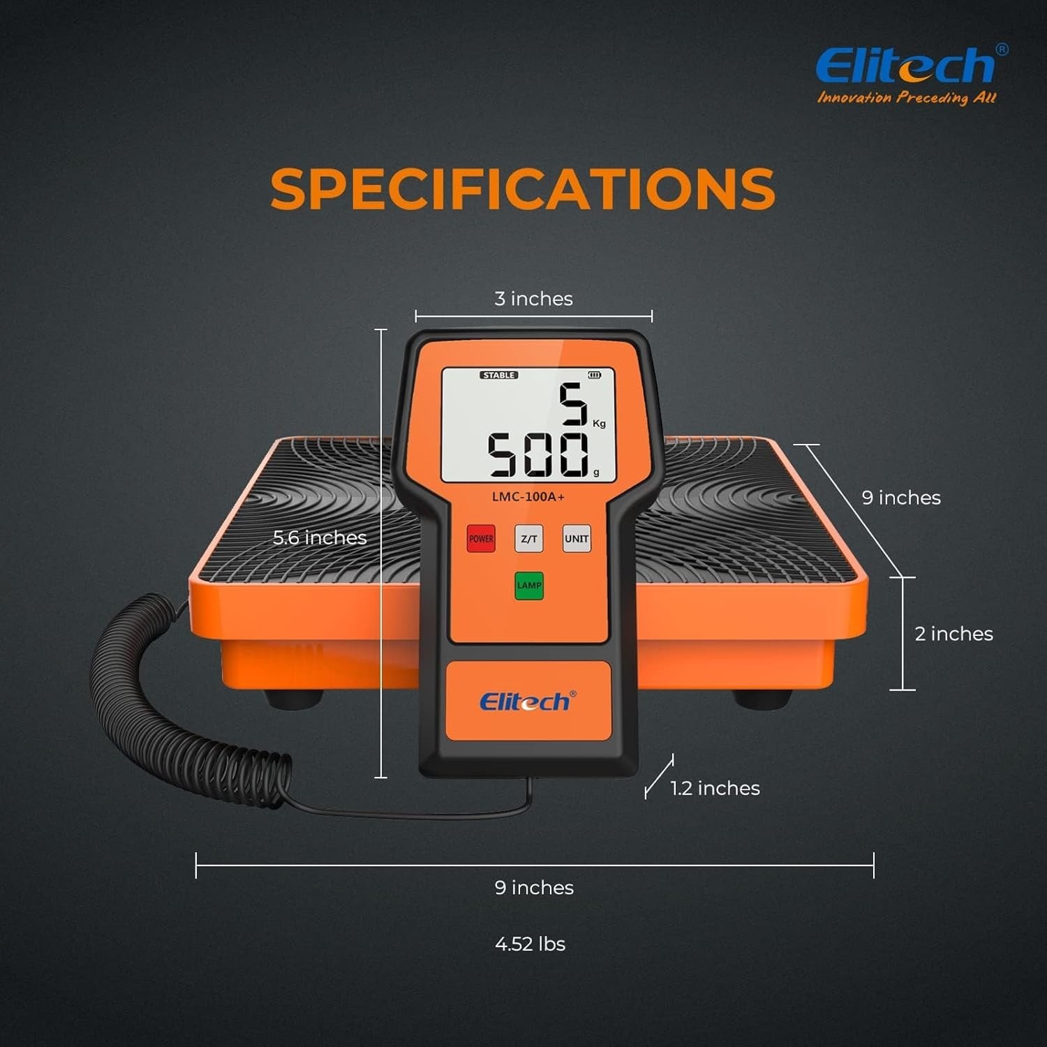 Portable 220Lbs Freon Charging Scale with Extra Large Display & Expert Support
