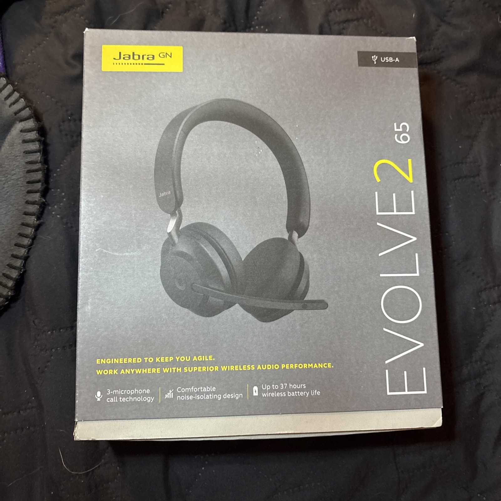 Jabra Evolve2 65 Stereo Wireless Headset (MS Teams, USB-A) - Black
