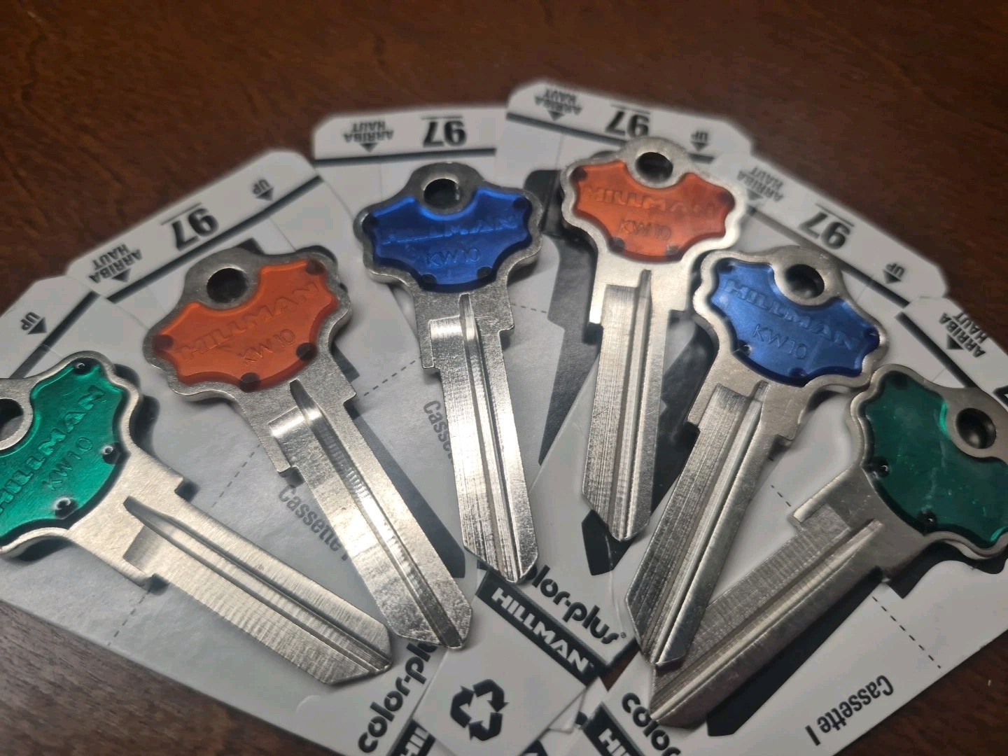 6x Kwikset KW10 ColorPlus Key Blanks MIXED COLORS HILLMAN #97 Free Ship (LSK06)