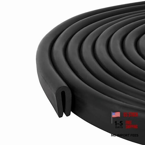 Edge Trim Rubber, Fits Edge up to 1/16 inch (1.6mm), Length (3.05 Meter) 10 Feet
