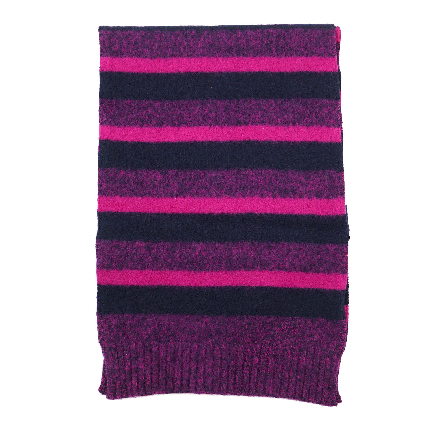 Drumohr Violet-Navy-Fuchsia Extra-Soft Brushed Lambswool Scarf NWT $260