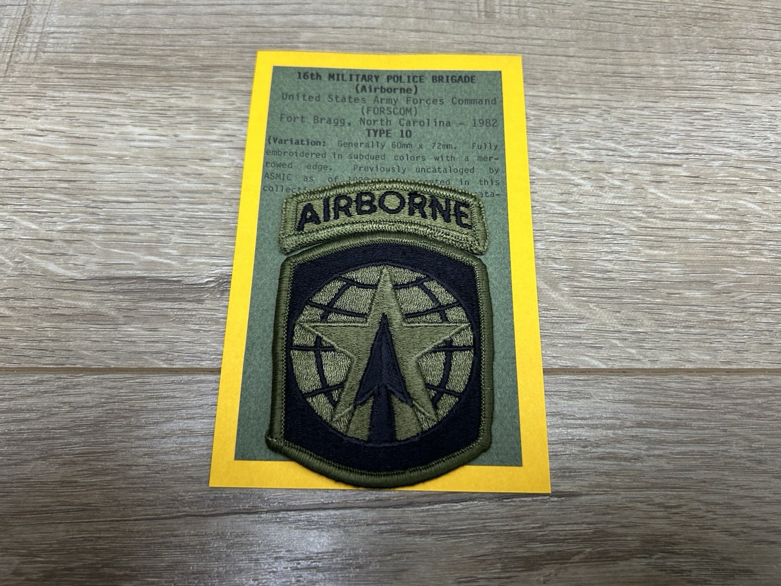 16th Military Police Brigade Airborne 1982 US Army Forces Type 10 Green Patch