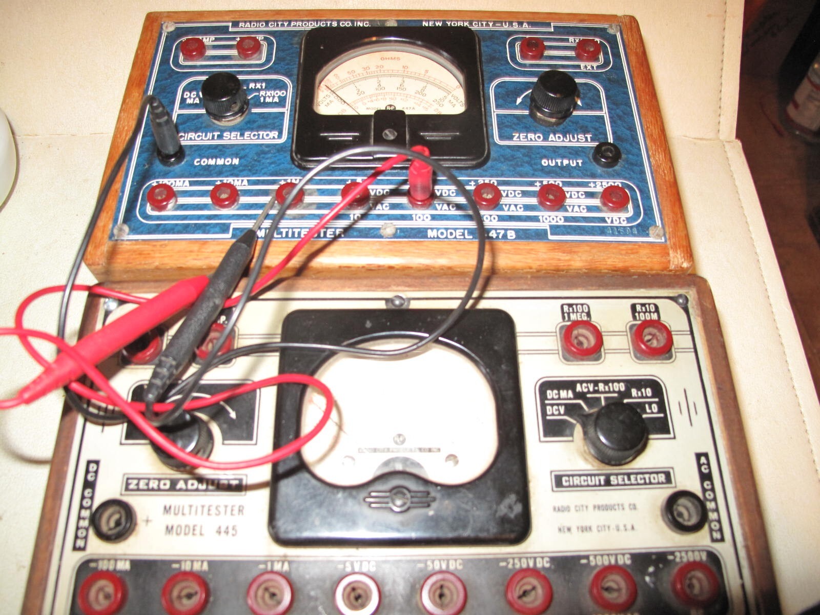 Vintage Radio city multimeters model 445 and 447B Radio repair collectables