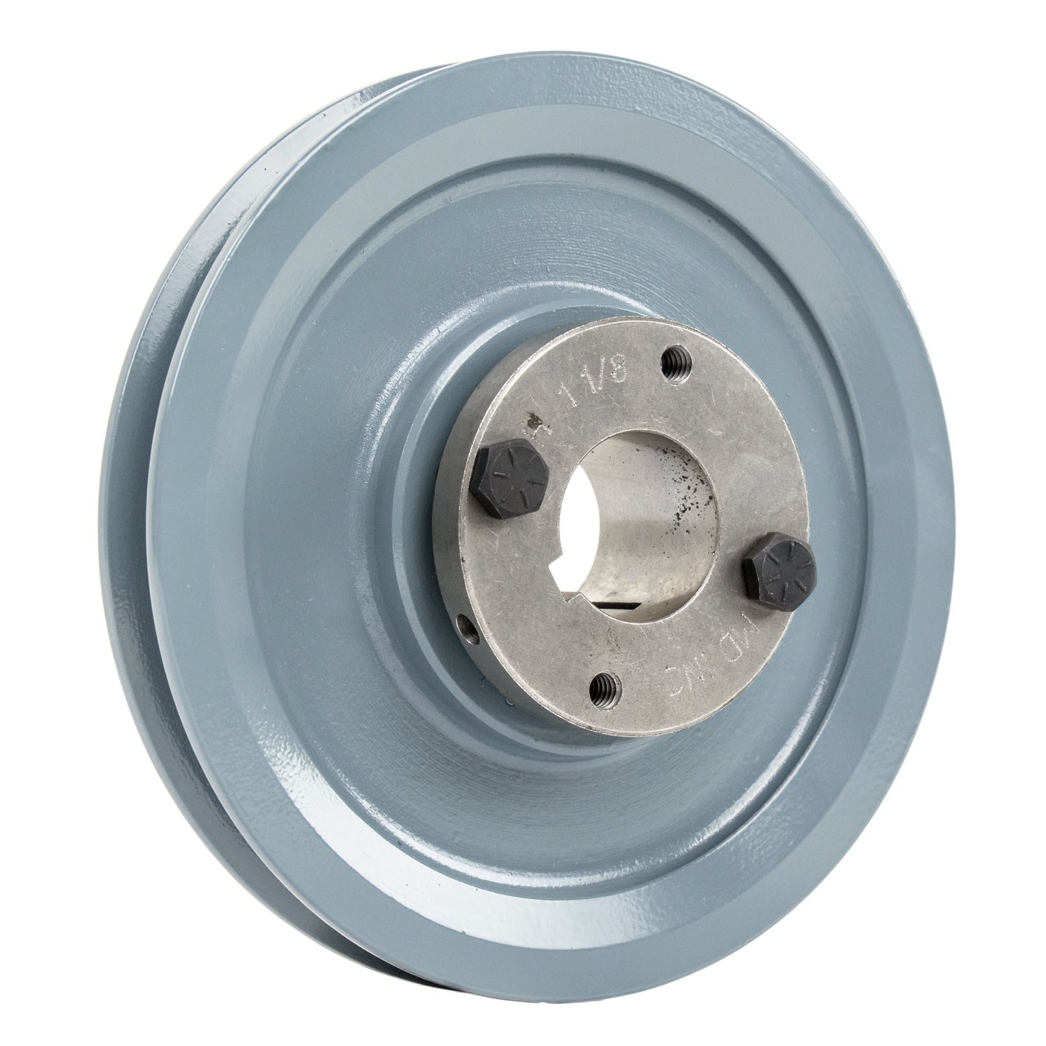 Cast Iron 6" Single Groove Belt A Section 4L Pulley w/ 1-1/8" Sheave Bushing