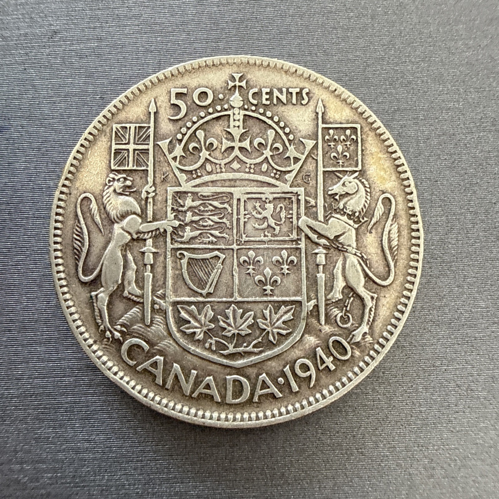 1940 Canada  Half Dollar  Coin