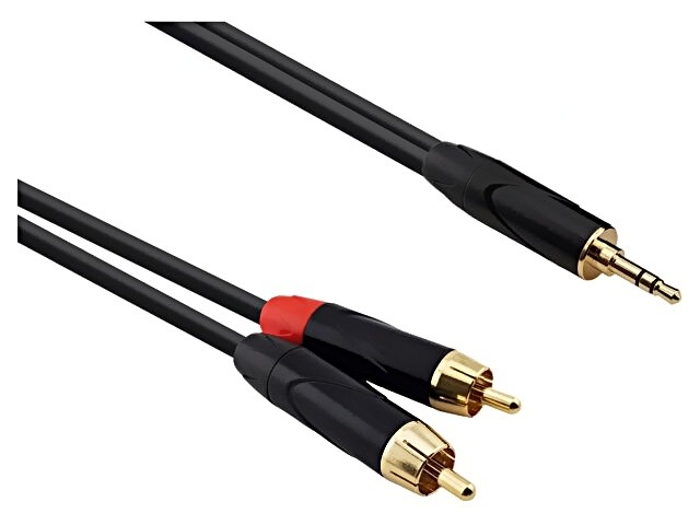 AU16150BX Cable Jack 3.5mm Male, RCA Male x2 15m Black PVC REDS MUSIC