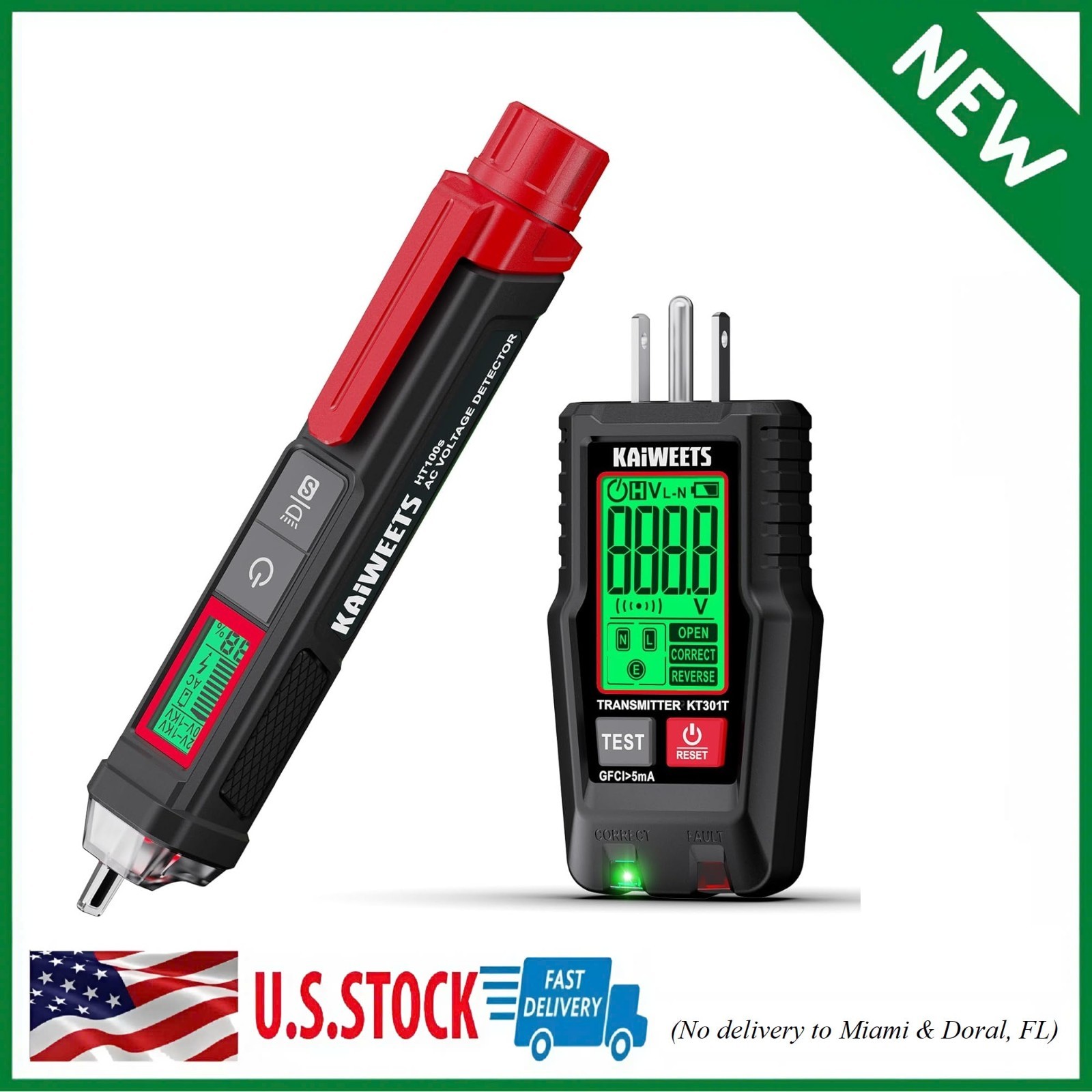 Electrical Kit Non-Contact Voltage Tester Outlet Tester GFCI Safe DIY
