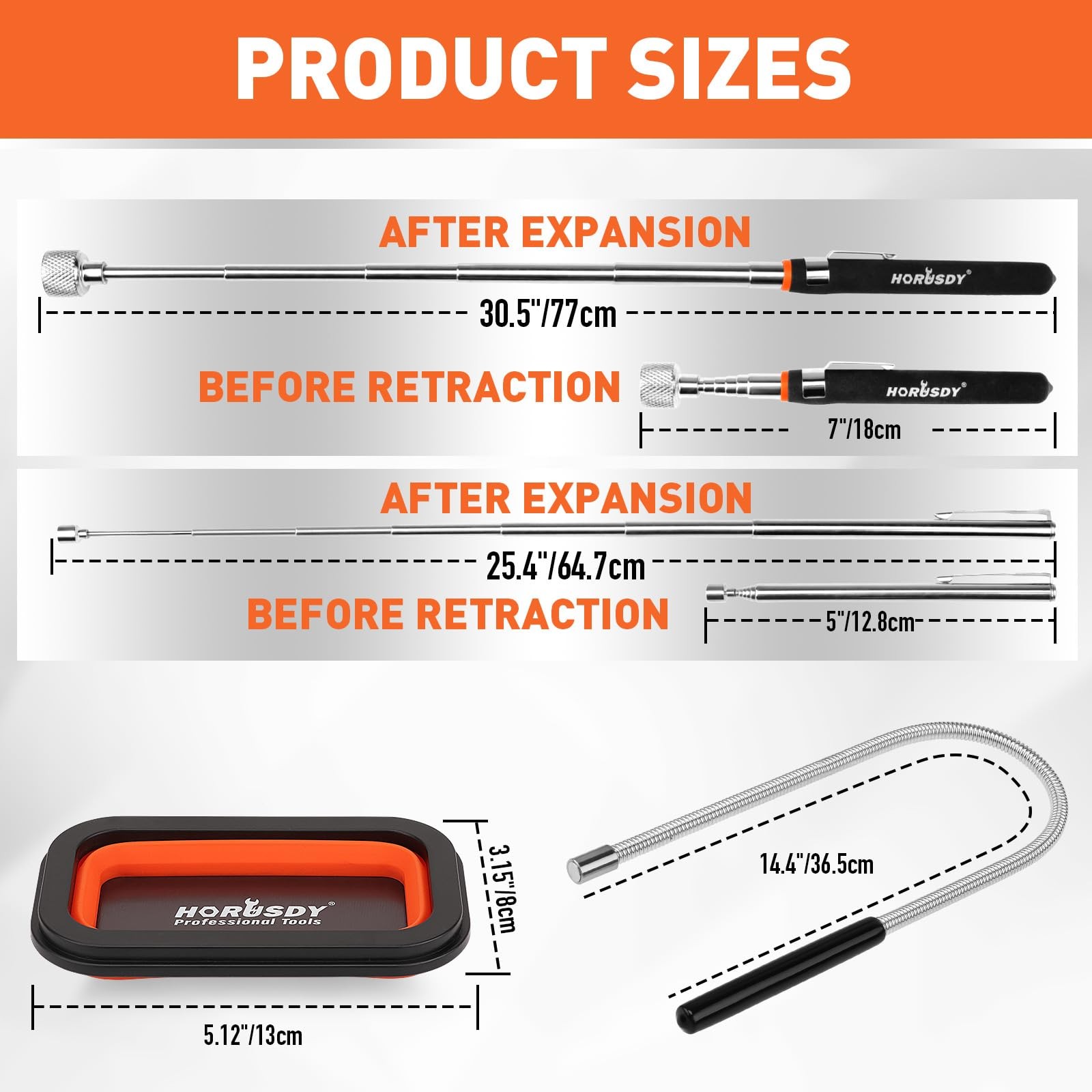 4 PIECE Magnetic Pickup Tools Kit | Extendable Telescoping Magnet Pick Up To...
