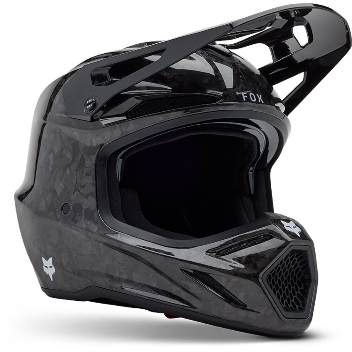 Fox Black V3 RS Carbon Solid Helmet 31361-001-M