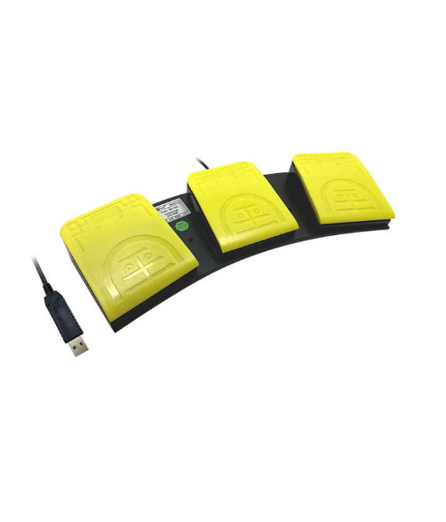 USB Triple Foot Switch Control Adapter Yellow/Black E306F202
