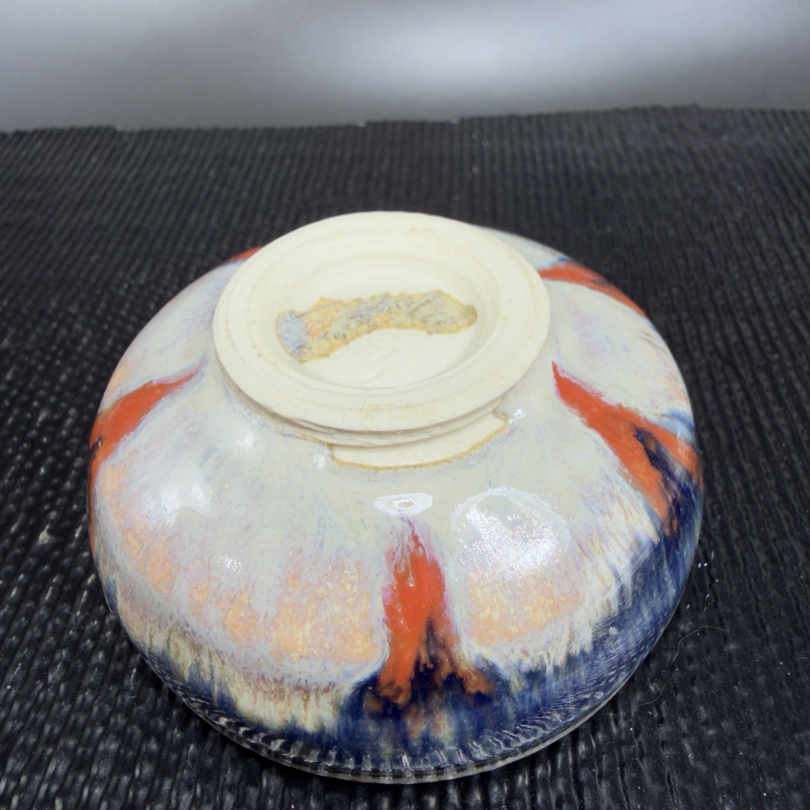 Hand Made Stoneware Pottery Salt Cellar Container Artist Signed Drip Glaze Dish