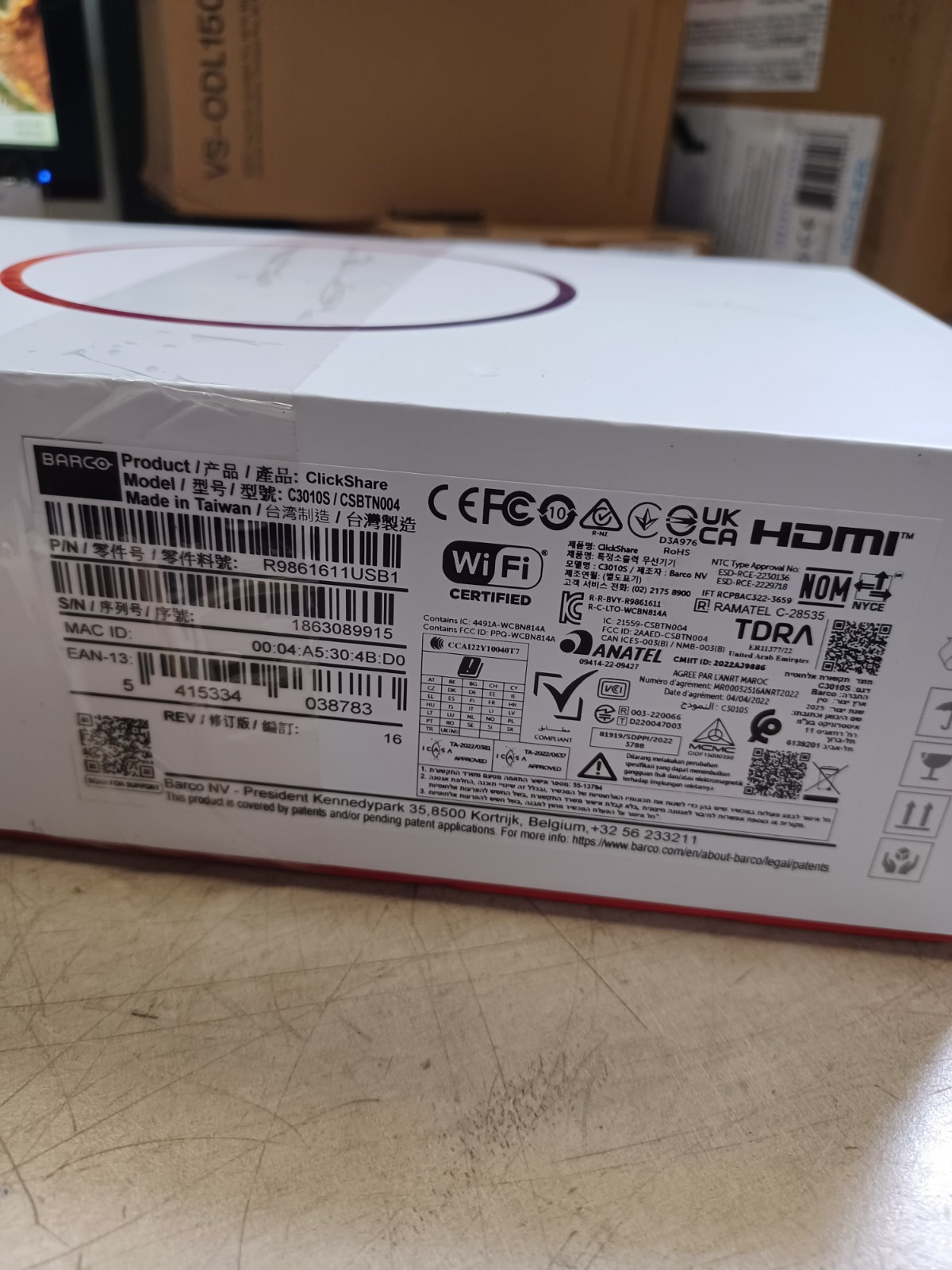 Barco C3010S 2nd Gen ClickShare Wireless Presentation System R9861611USB1
