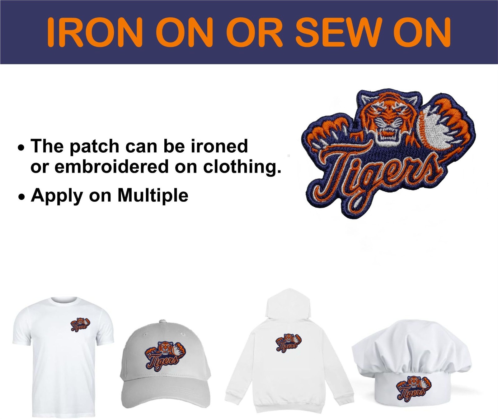 Detroit Tigers MLB Baseball Team Logo Iron On Patch-Sew Patch-Embroidered Patch