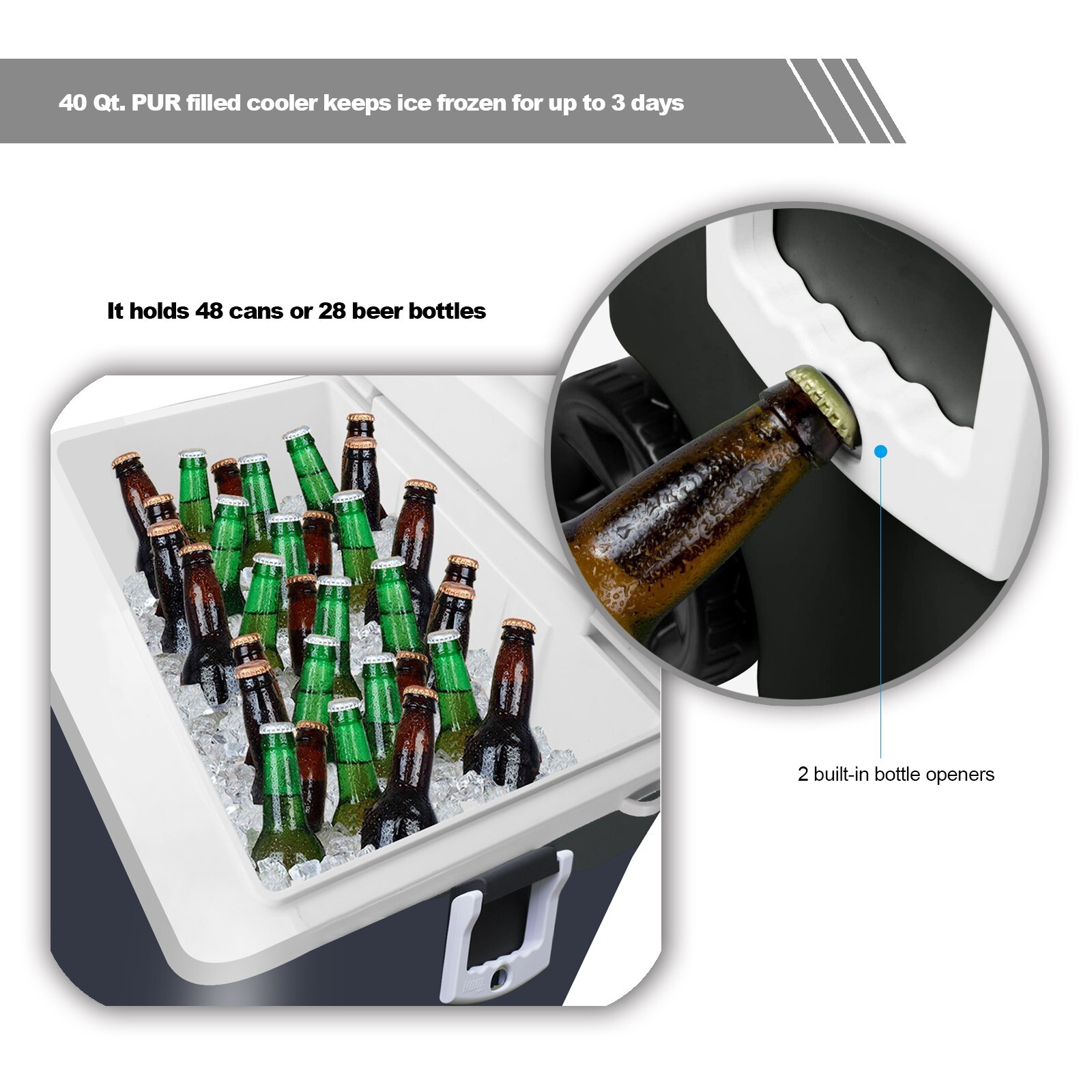 KoolMAX 40 Qt Cooler 350W Audio System Bluetooth Speaker Power Station -Refurber