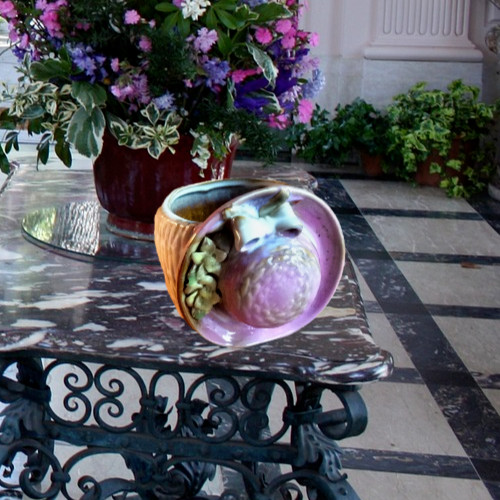Ceramic Bonnet Hat Planter Pot Pink With Bow Unique Gift Idea