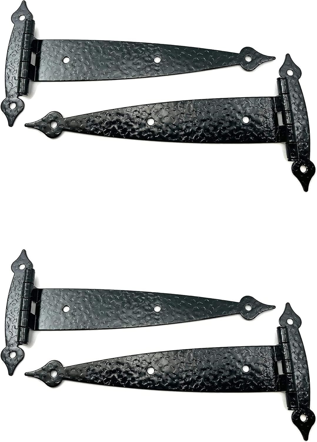 Black Colonial Flush Surface Mount Strap Hinge With Black Screws