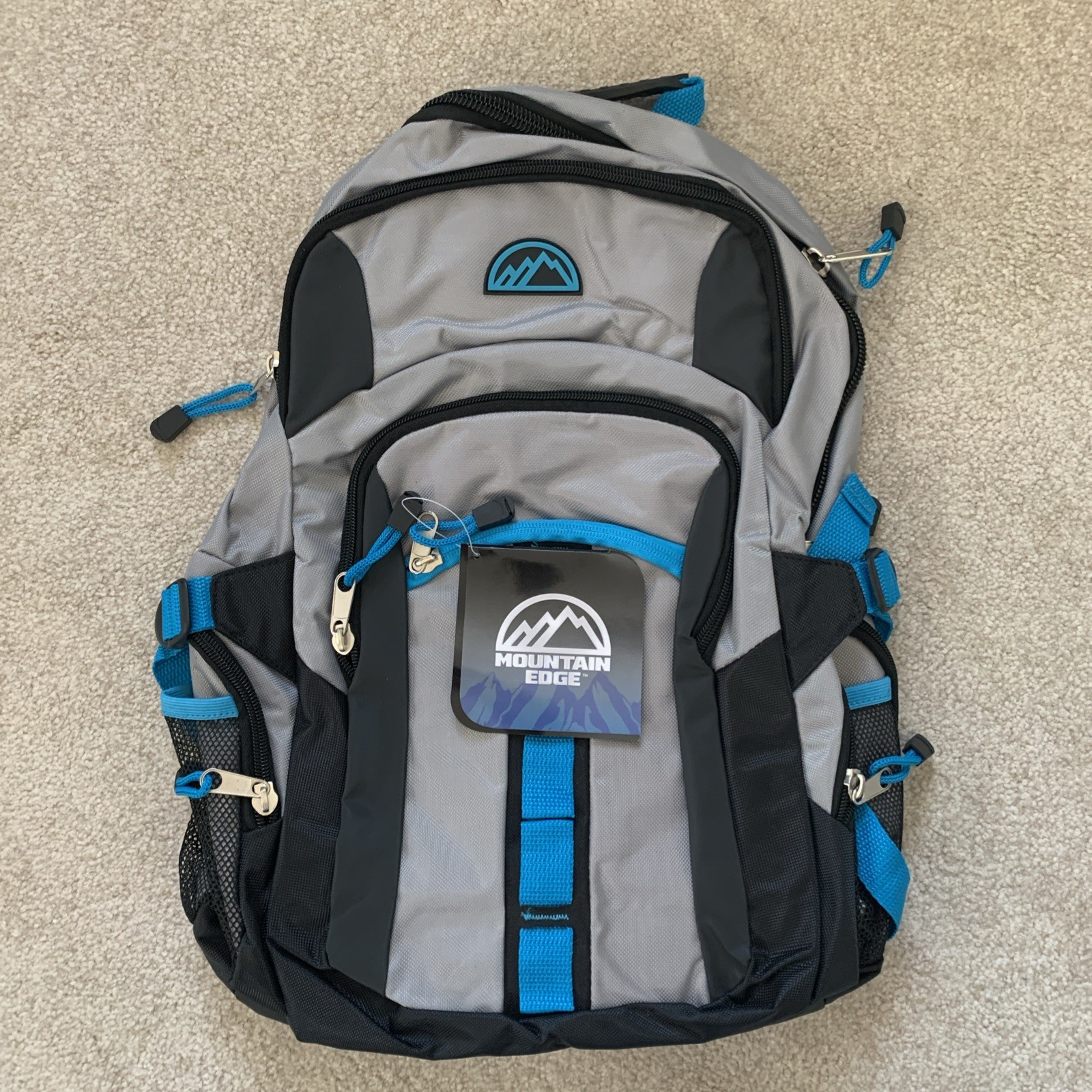 Mountain Edge 19” Padded backpack NWT Black/Grey/Blue