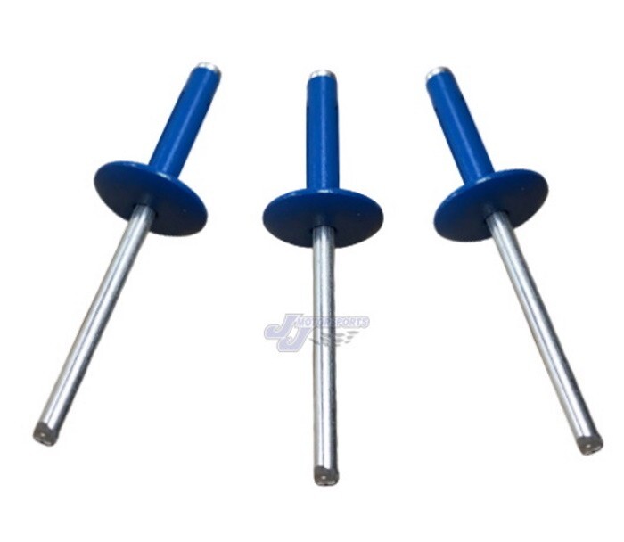 Large Head Blue Exploding Rivets Pop Rivet 250 ct Tri-Fold Racing Fasteners IMCA