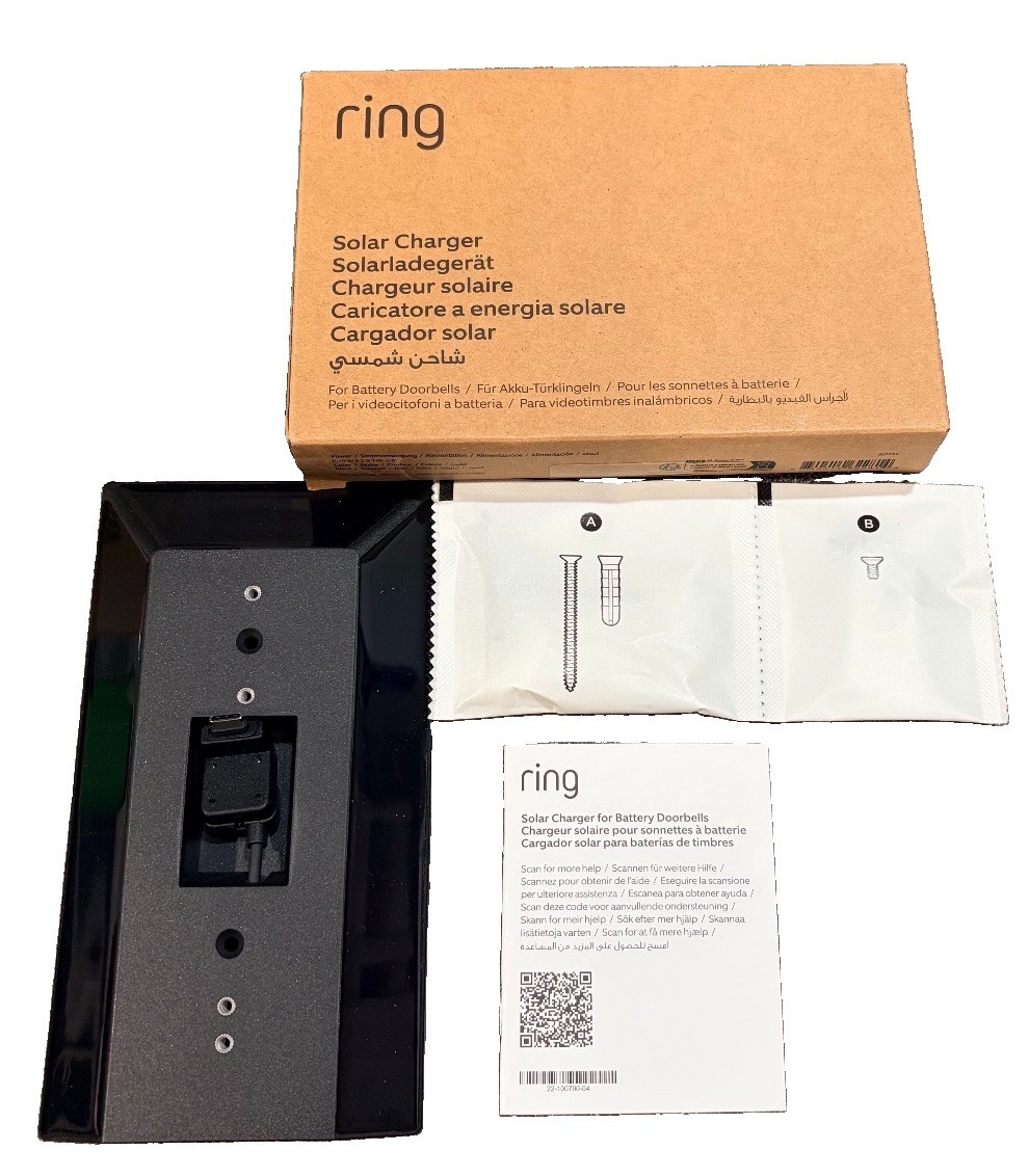 Ring Solar Charger for Battery Doorbells USB-C Black Factory Sealed Genuine OEM