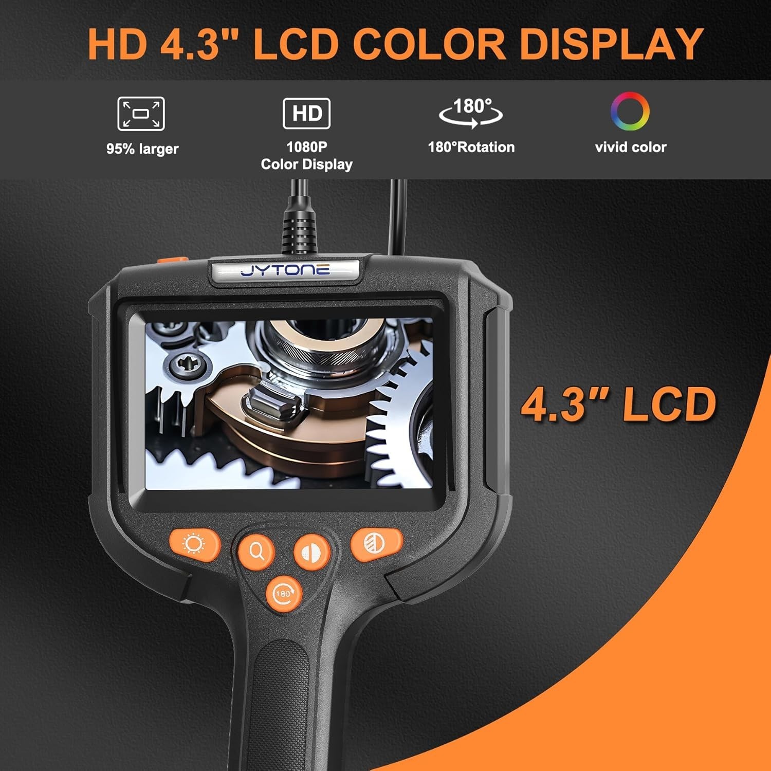 Endoscope Camera with 4.3" HD Display for Pipe and Engine Inspection