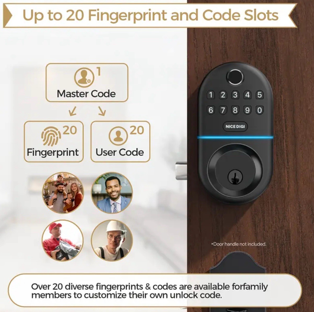 Keyless Door Lock, Smart Door Lock, Fingerprint Unlock, Automatic Locking