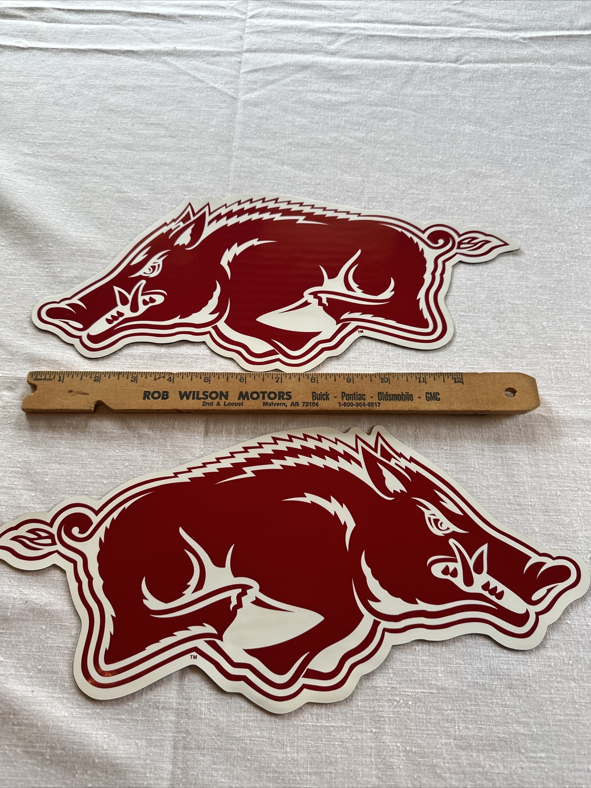 Arkansas Razorback Car Magnet Set Of 2 Right And Left 15x7”