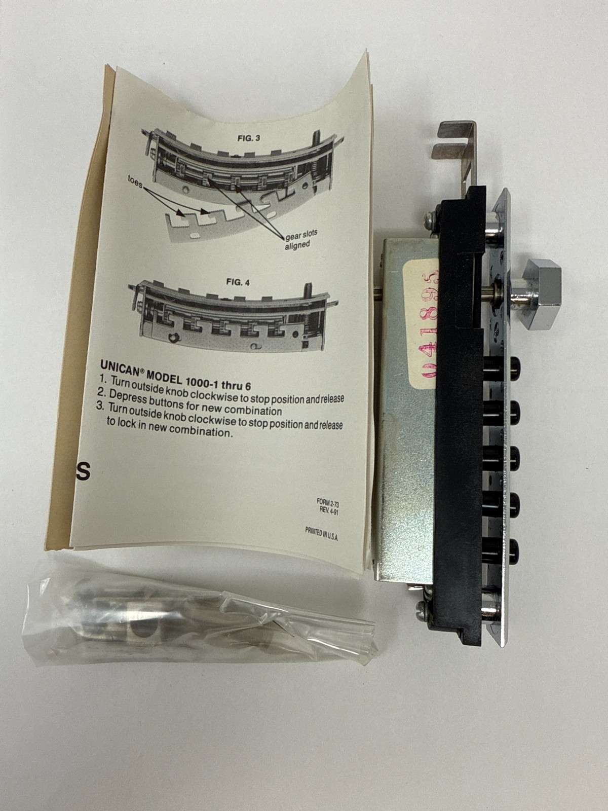 Simplex Access Controls 97824-26D-41 Satin Chrome -Cabinet Lock NOS