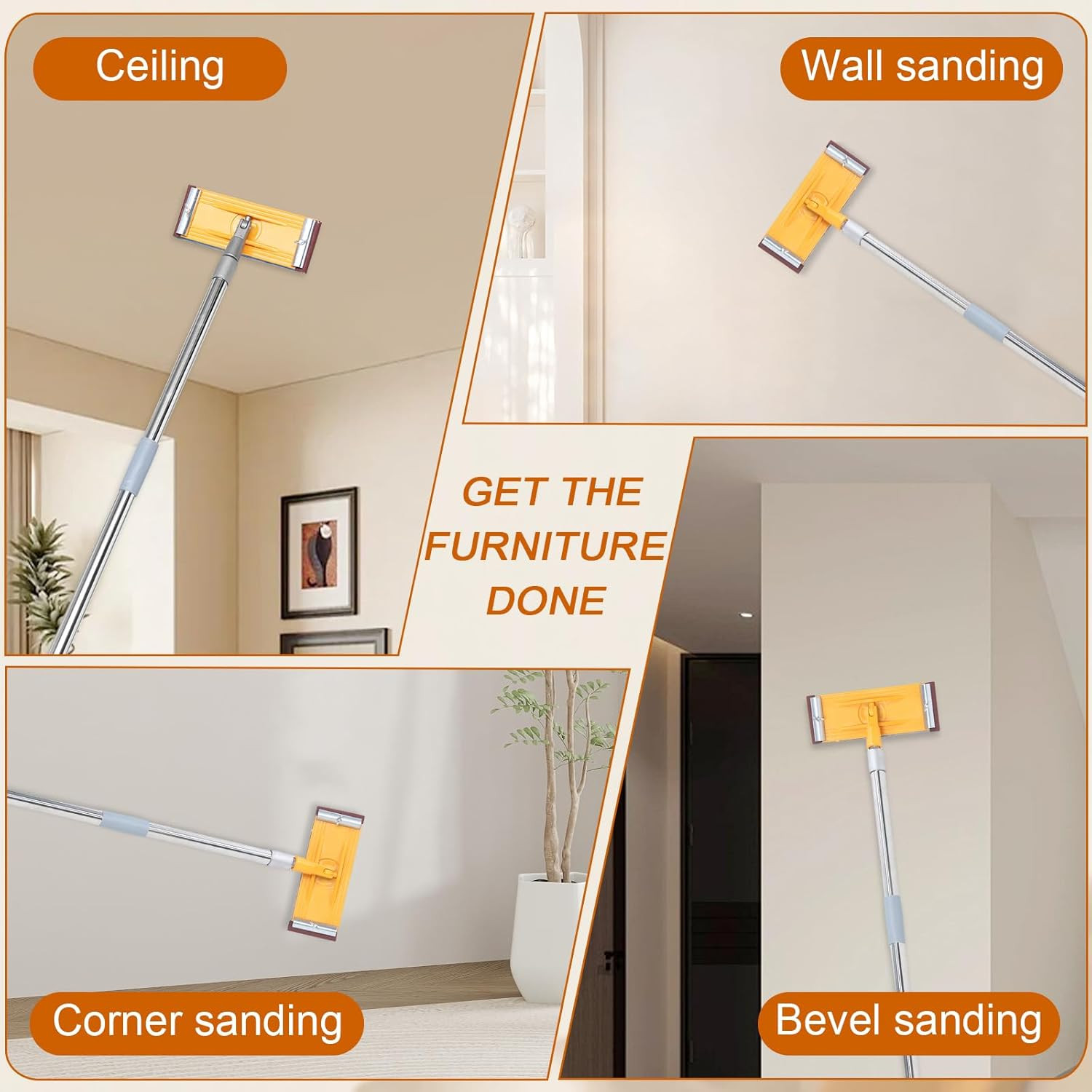 Professional Drywall Pole Sander with Extendable Handle and Sandpaper Set