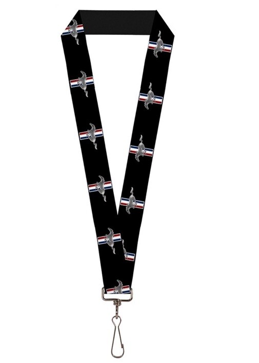 FORD MUSTANG LANYARD WITH ATTACHED  KEY CHAIN MADE OF ELASTIC