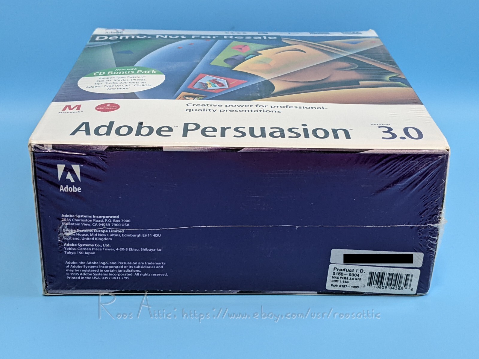 Adobe Persuasion Version 3.0 DEMO Apple Macintosh OS 1995: Software ~ NEW/SEALED