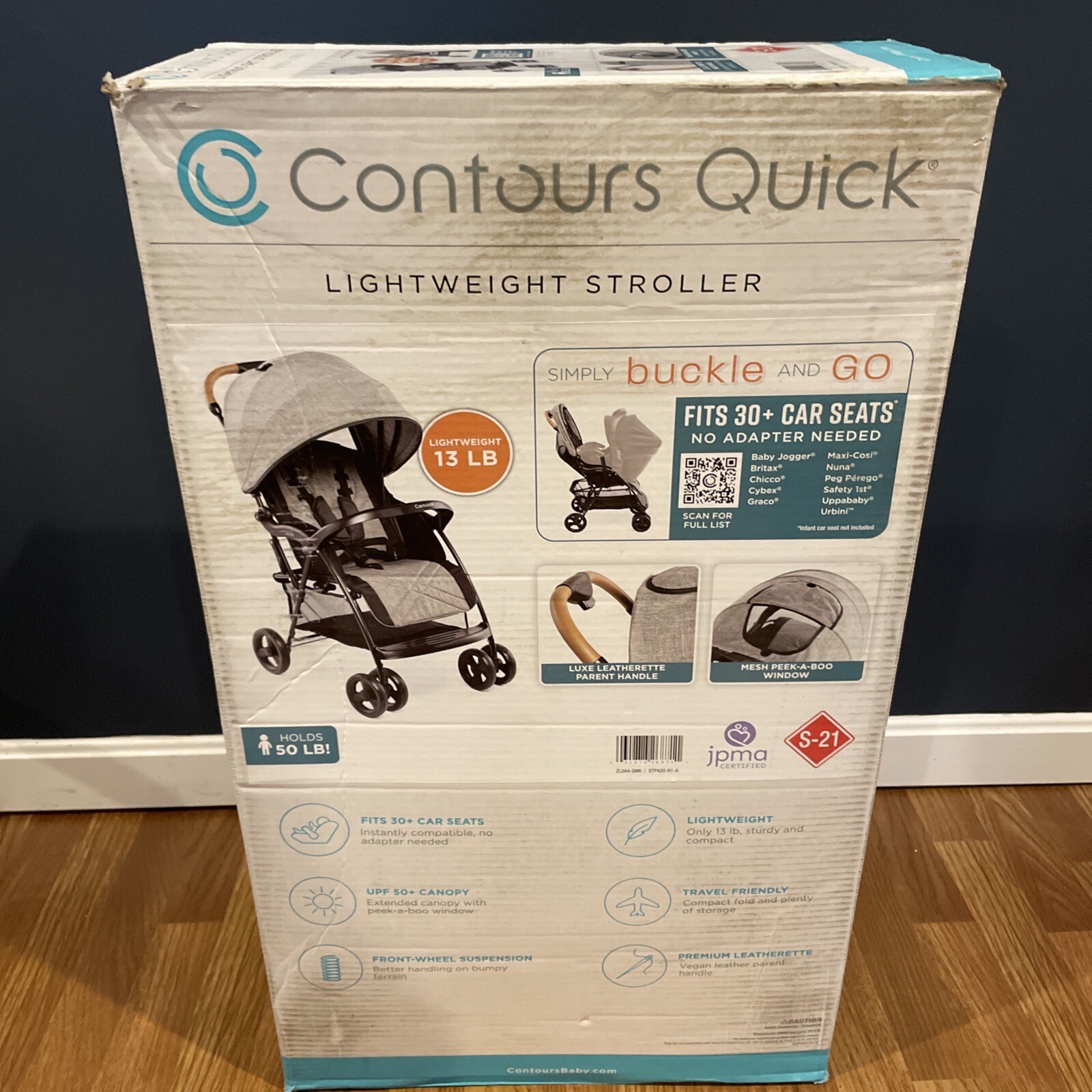 Compact Lightweight Travel Stroller Newborn Car Seat Compatible One-hand Fold