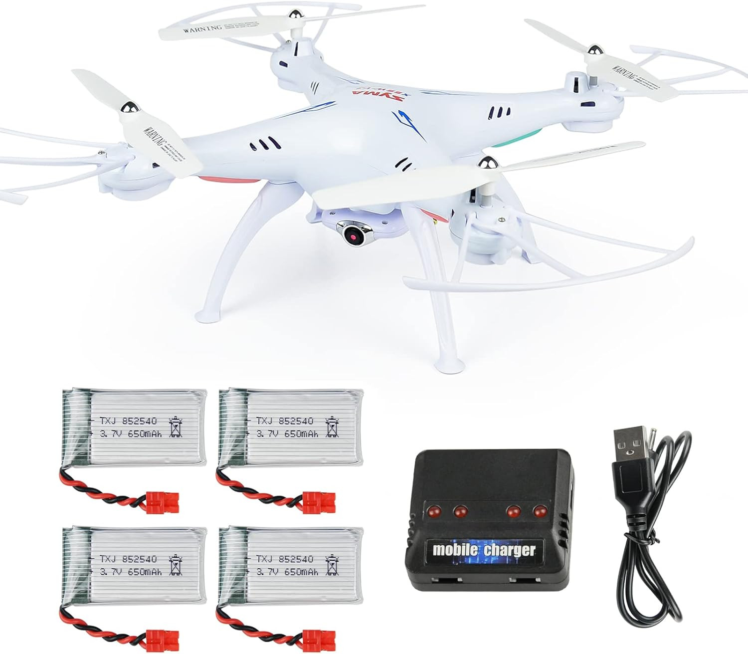 Syma X5SW-V3 Wifi FPV Drone with Camera, 4Pcs 650Mah Batteries and 4-In-1 Charge