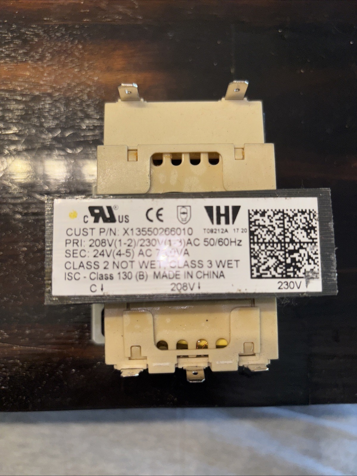 Trane X13550266010 Transformer 75VA 208-230 PRI, Sec. 24V