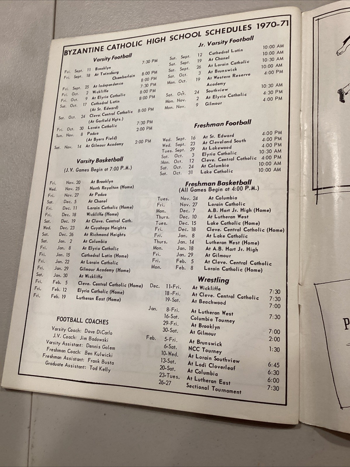 1971 Byzantine Catholic v Lorain Catholic High School Basketball Program