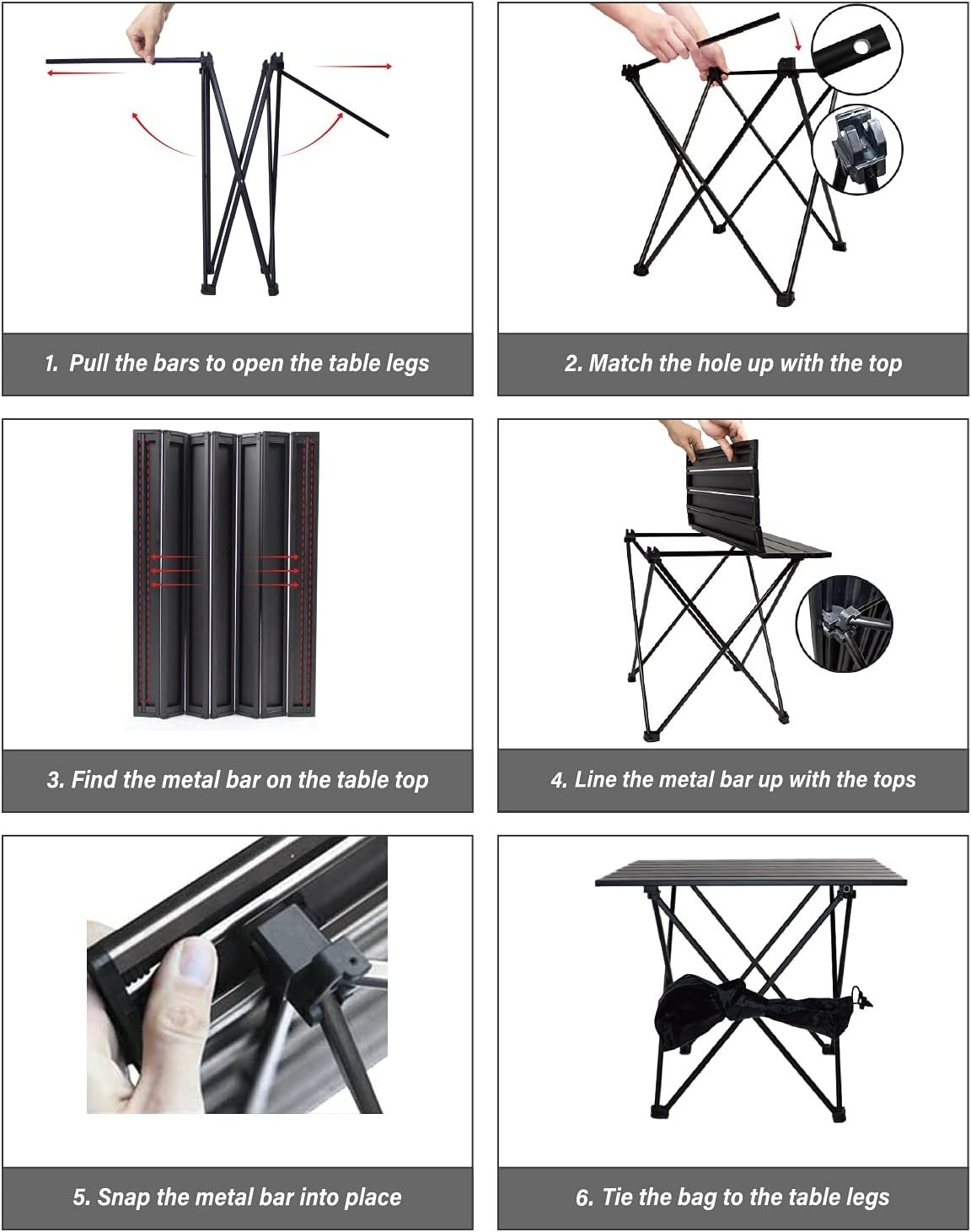 Lightweight Folding Camping Table - Durable Aluminum for Outdoor Fun, 16''x11''