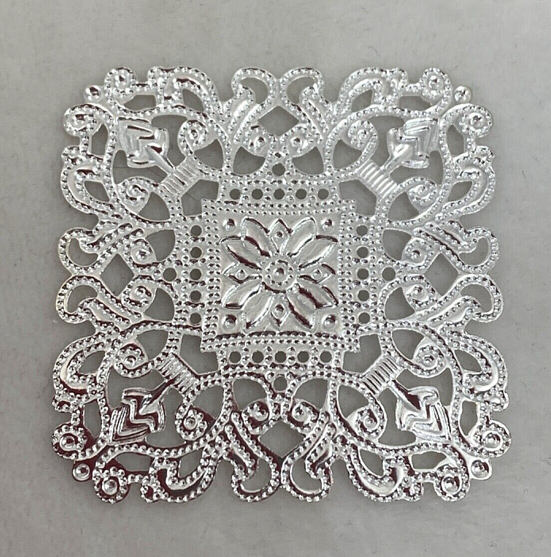 Jewelry Findings ~ 60 pcs ~ Silver ~ 40mm x 40mm Filigree Element Connector WRFg