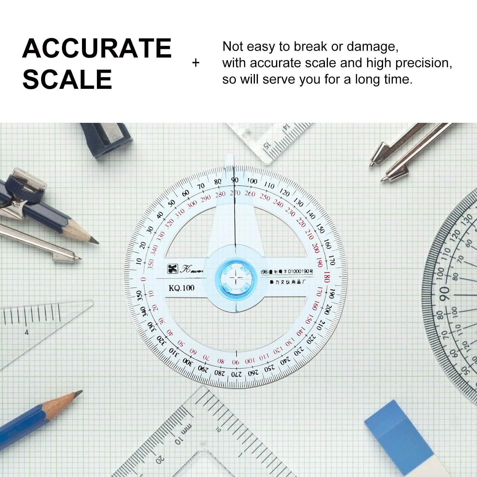 10pcs Goniometer Swing Arm Protractor Plastic Circle Drawing Tool Protractor ...