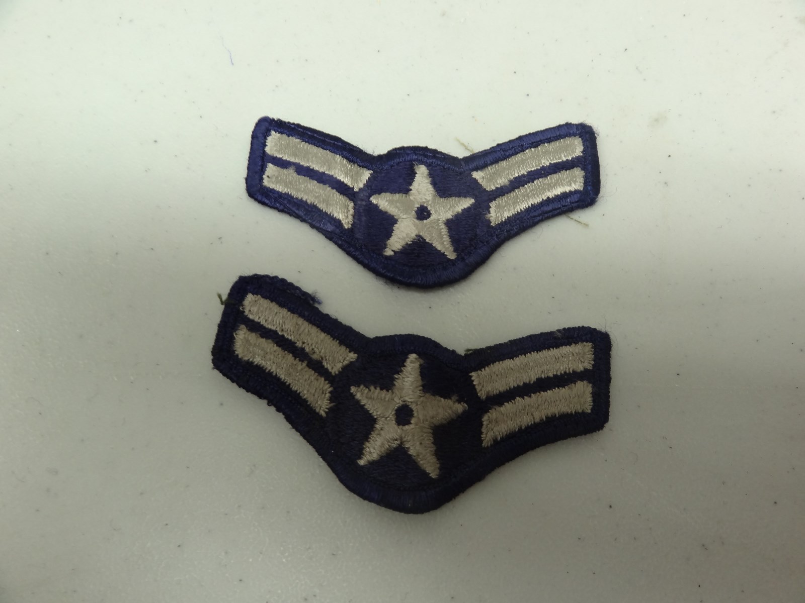 MILITARY PATCH US AIR FORCE RANK SET OF 2 AIRMAN FIRST CLASS 3 INCH OLDER SEW ON
