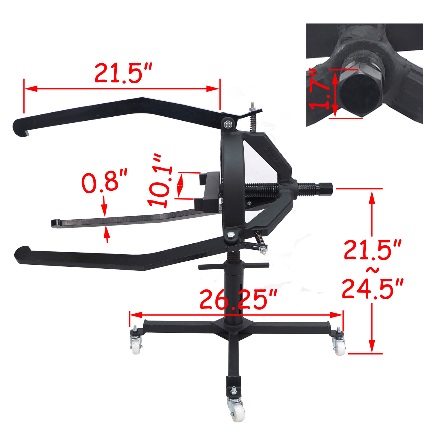 3 Jaws Adjustable Height Brake Drum Puller Remover Car Truck Repair Disassembly