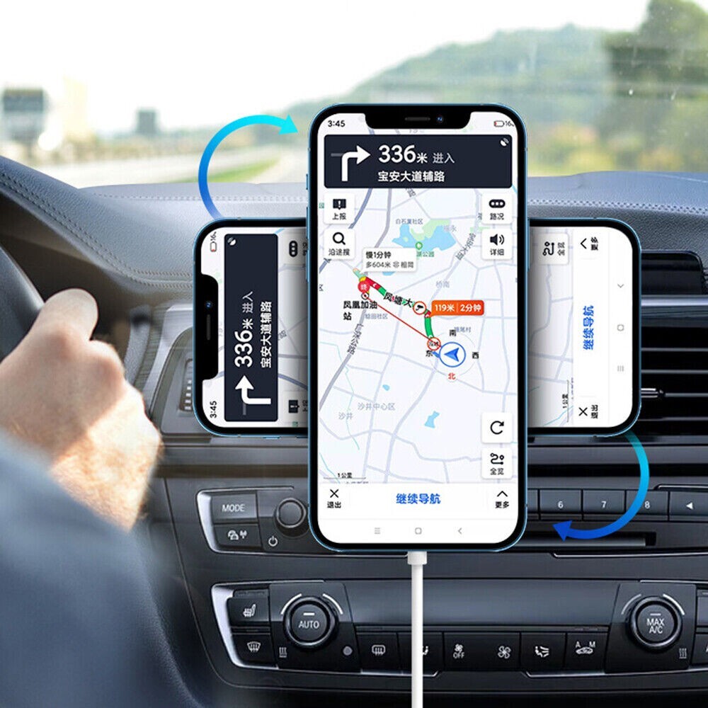 Magnetic Wireless Charger Car Mount Holder For iPhone 13 14 15 Pro Max MagSafe
