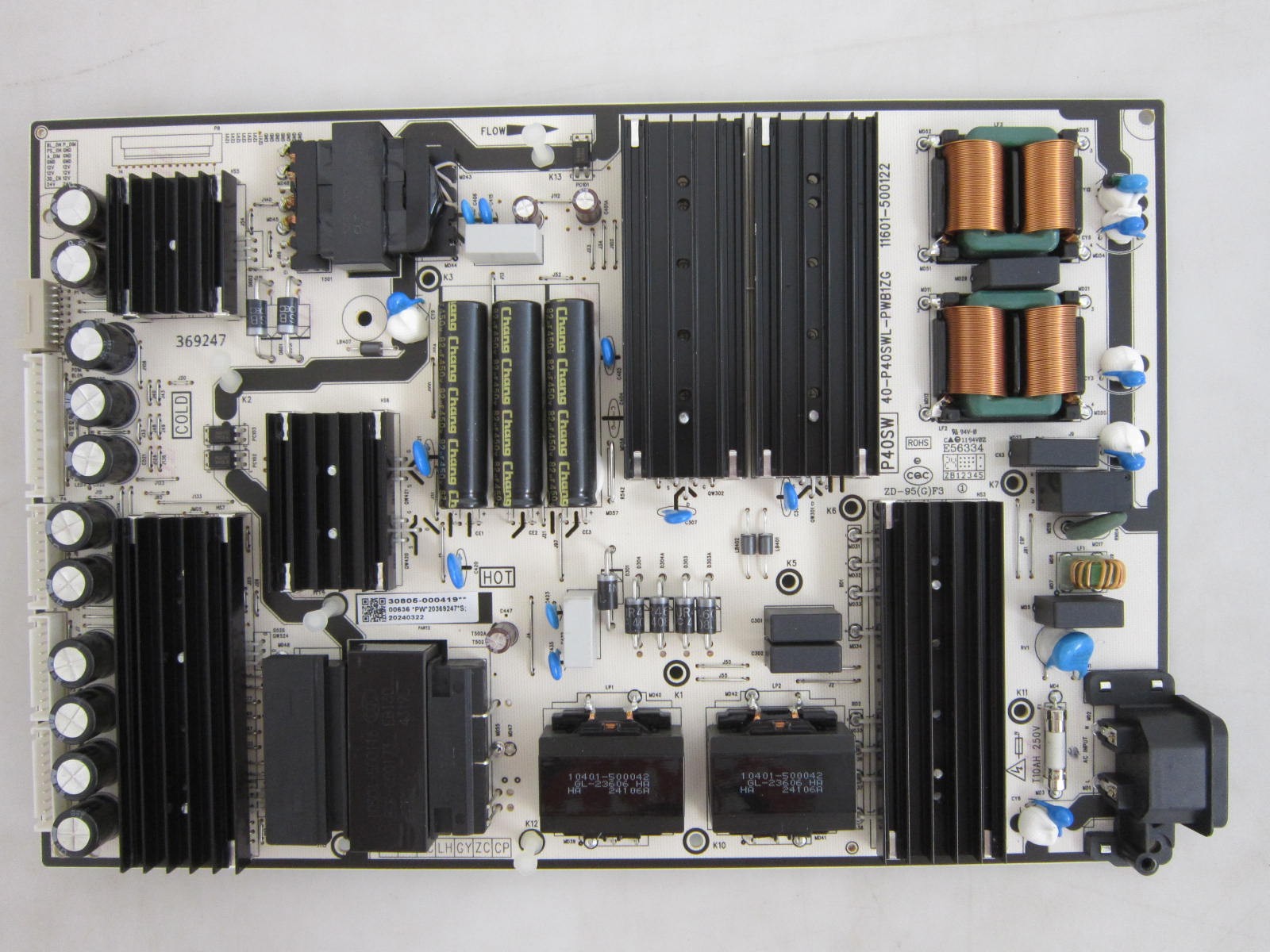 TCL 85QM751G, 75QM751G Power Board 30805-000419 (40-P40SWL-PWB1ZG)