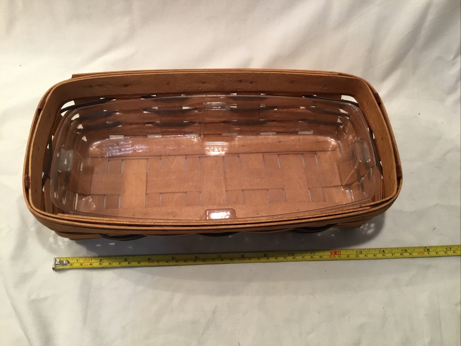 Longaberger Bread Basket 1994 Large Rectangle 14" L w/ Protector