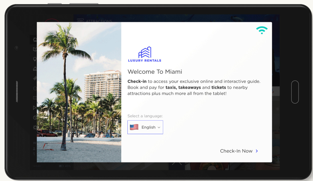 "Your Welcome" Smart Home Tablet - Vacation Rental Management Tablet