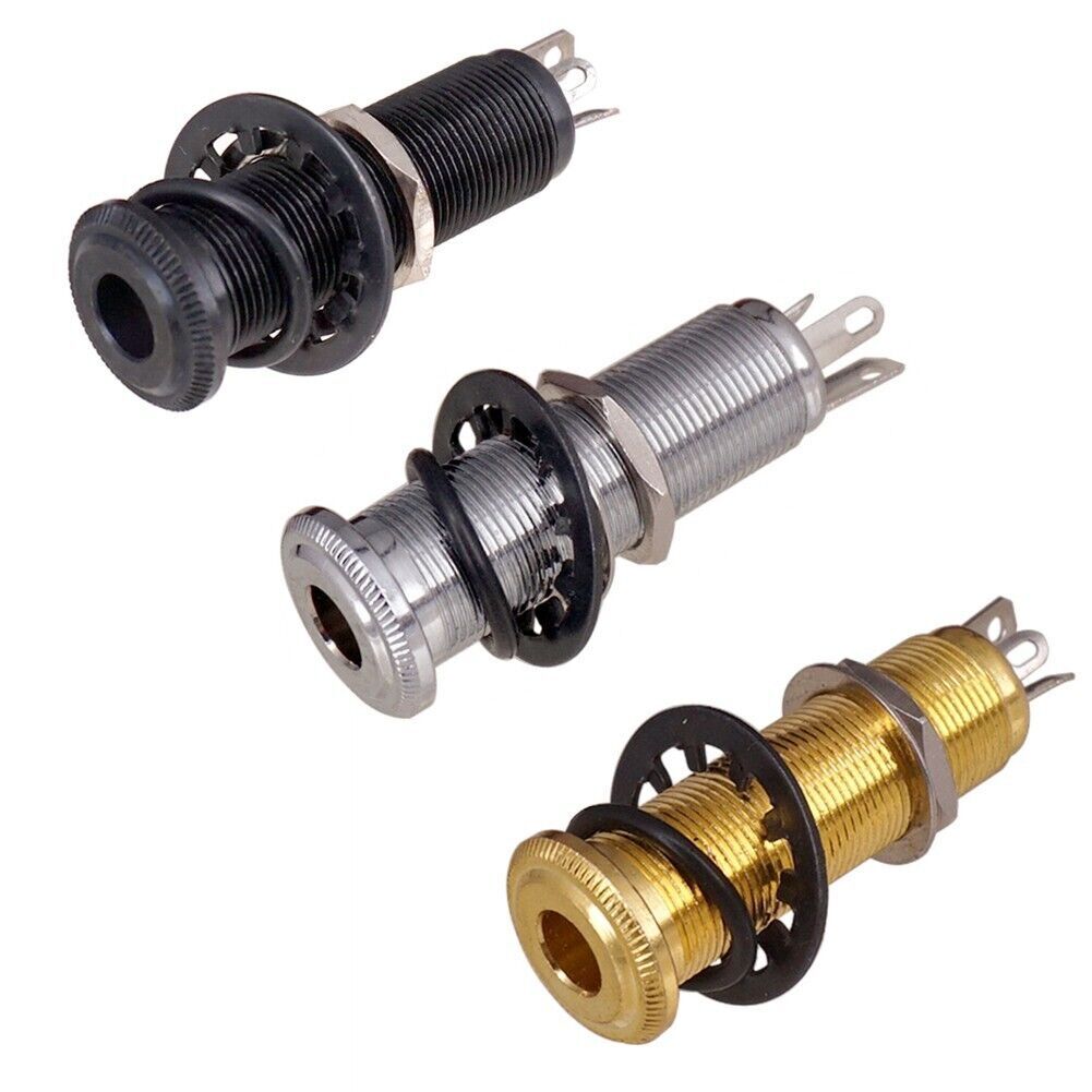 Input/Output Mono Barrel Jack Socket Stereo Flush Mount For Electric Guitar Bass