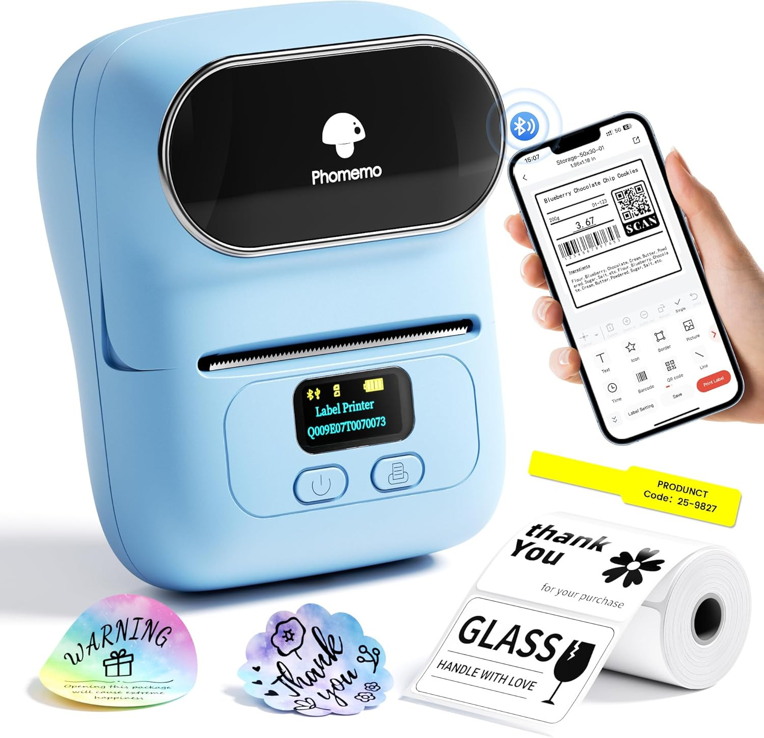 Phomemo M110 Label Makers - Barcode Thermal Bluetooth Label Printer