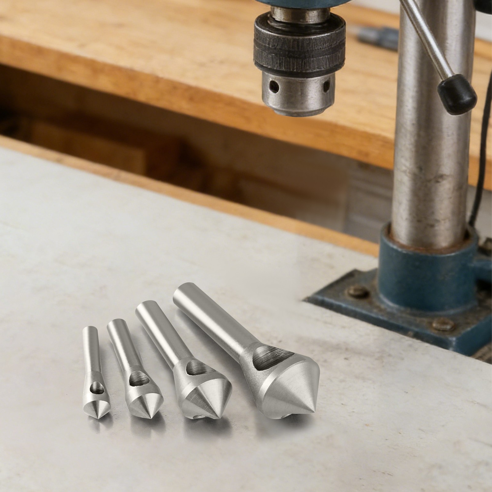 4-piece Countersink Deburring Tool Set, Woodworking Countersink Chamfer Tool