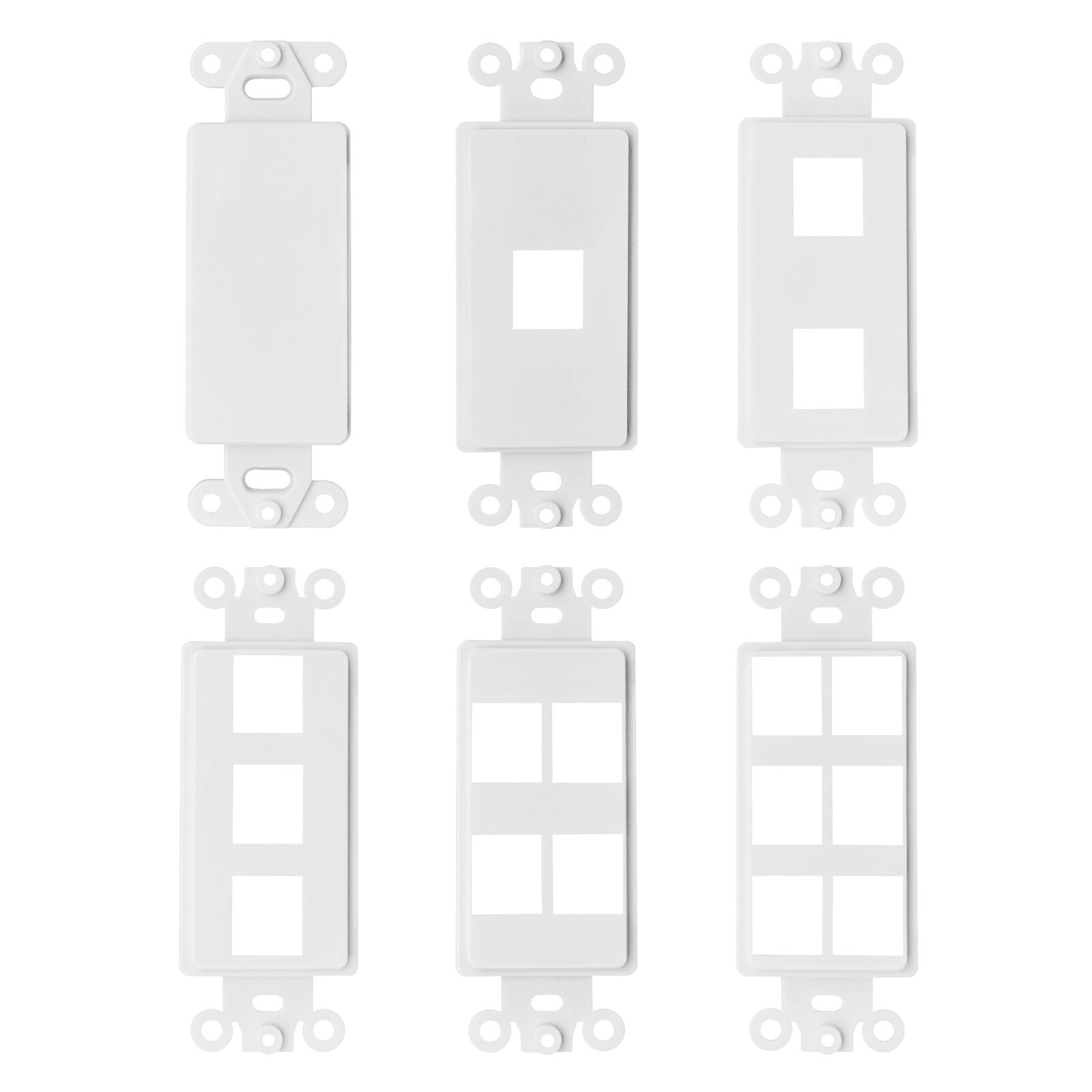 Decora RJ45 Network Keystone Wall Plate Insert - 0 1 2 3 4 6 Port
