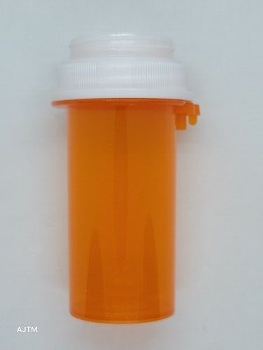 10 Pack, 10 Dram Tab Lock Reversible Pill Herb Vials Bottles w/lids, Amber