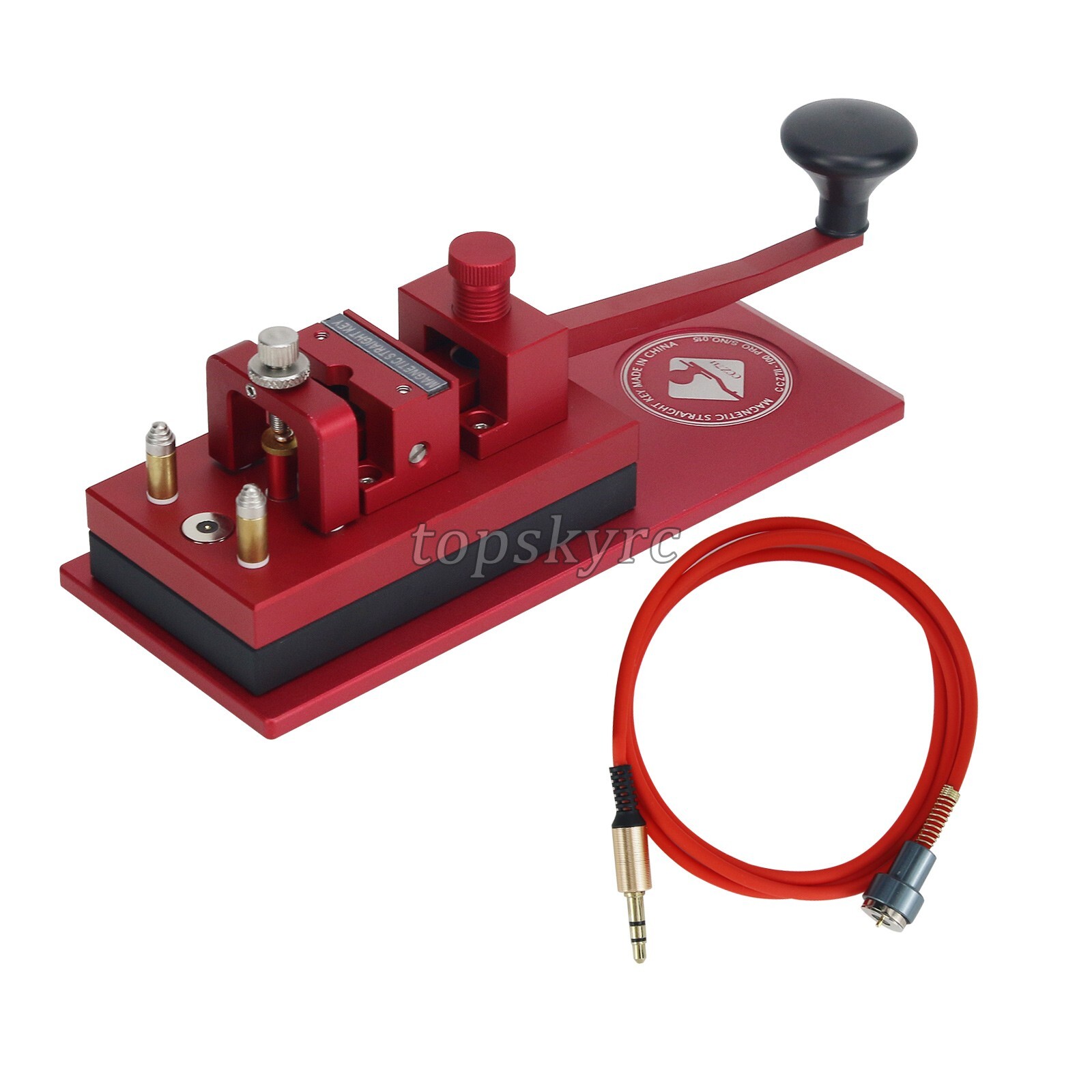 Morse Code Shortwave Radio CW Magnetic Force Telegram Key with Long Armand