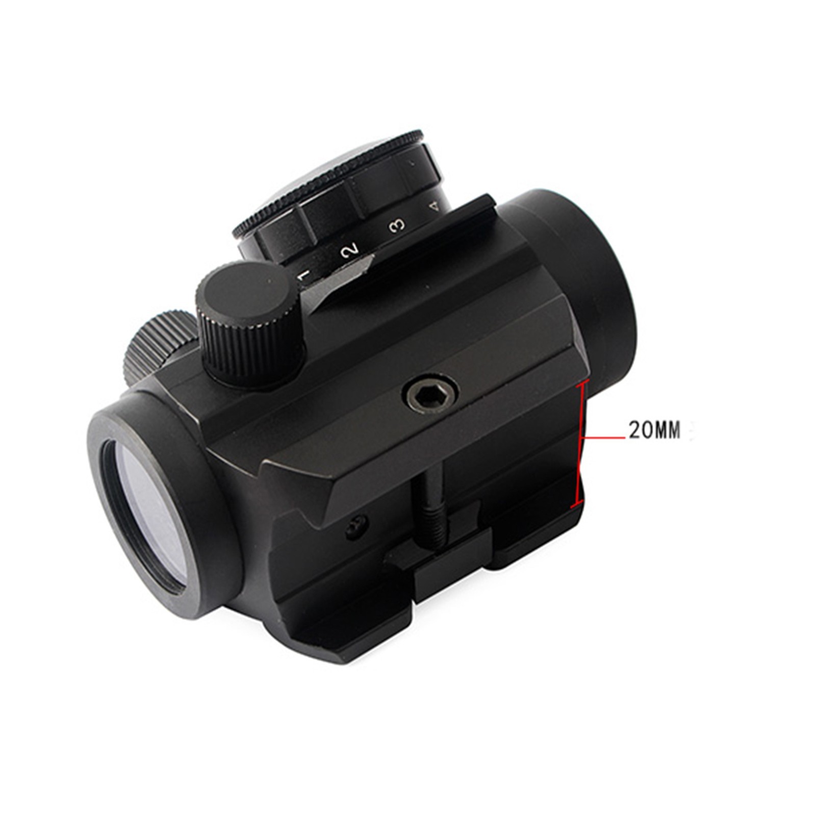 Micro Red Dot Sight Scope 3 MOA 1x25mm Reflex Sight W/ 1'' Riser 20mm Rail Mount